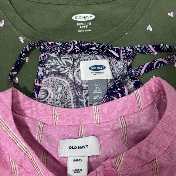 Old Navy Girls Kids Floral/Stripe Blouses Pink size S(6-7). - Picture 5 of 6